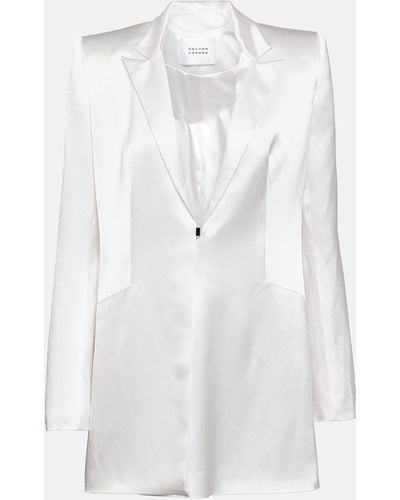 Galvan London Bridal Leith Satin Blazer Dress - White