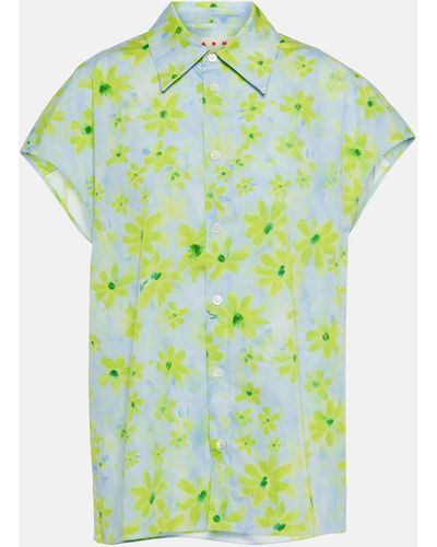 Marni Floral Cotton Shirt - Green