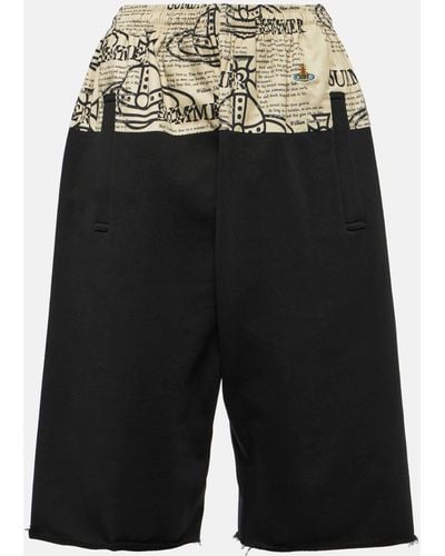 Vivienne Westwood Kung Fu Printed Cotton Shorts - Black
