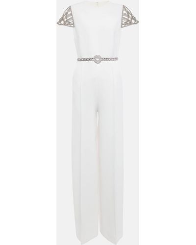 Elie Saab Crystal-embellished Jumpsuit - White