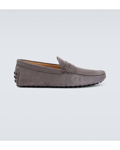 Tod's Gommino Leather Driving Shoes - Grey
