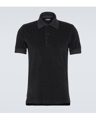 Tom Ford Cotton Blend Polo Shirt - Black
