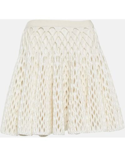 Alaïa High-rise Knit Miniskirt - Natural