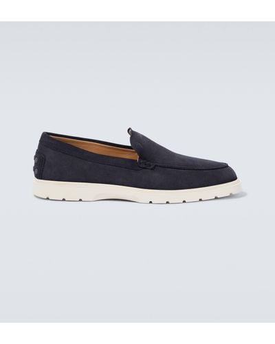 Tod's Suede Leather Loafers - Blue