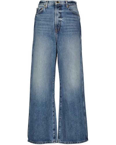 Khaite Jordan High-rise Wide-leg Jeans - Blue