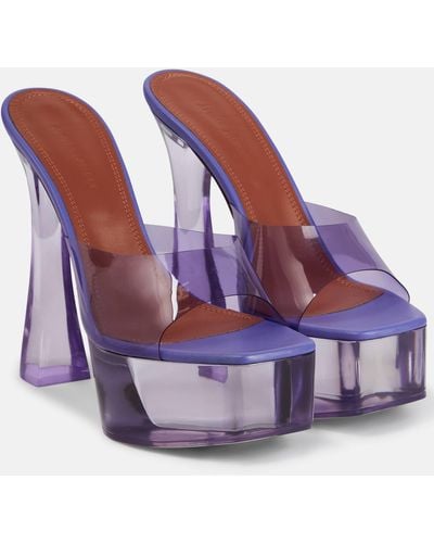 AMINA MUADDI Dalida Glass Pvc Platform Mules - Purple