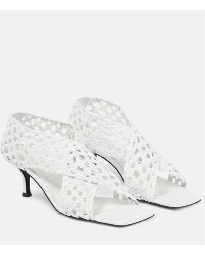 Totême Crochet And Leather Sandals - White