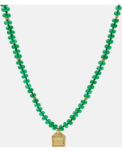 Ileana Makri 18kt Gold Beaded Jade Necklace - Metallic