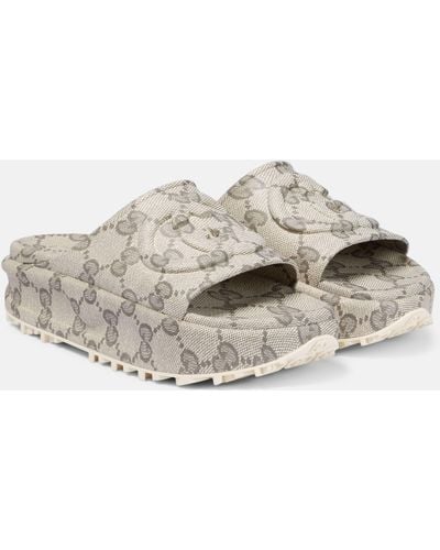 Gucci Slide Sandal With Interlocking G - Grey
