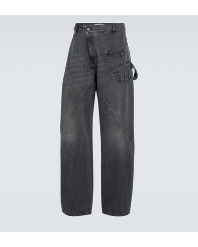 JW Anderson Twisted Workwear Wide-leg Jeans - Grey