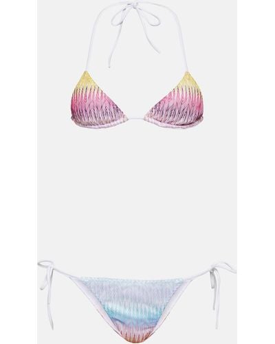Missoni Zig-zag Knit Triangle Bikini - Multicolour