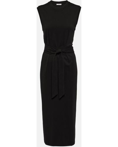Vince Cotton Jersey Midi Dress - Black