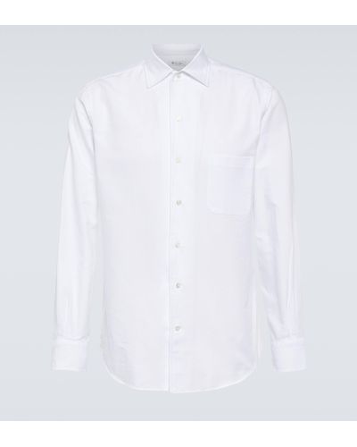 Loro Piana Andre Cotton Poplin Oxford Shirt - White