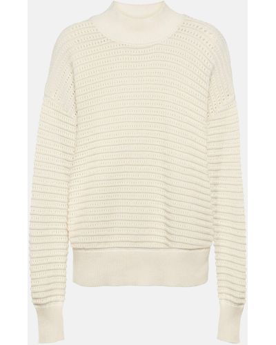 Varley Franco Pointelle Cotton Sweater - White