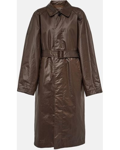 Lemaire Coated Cotton Raincoat - Brown