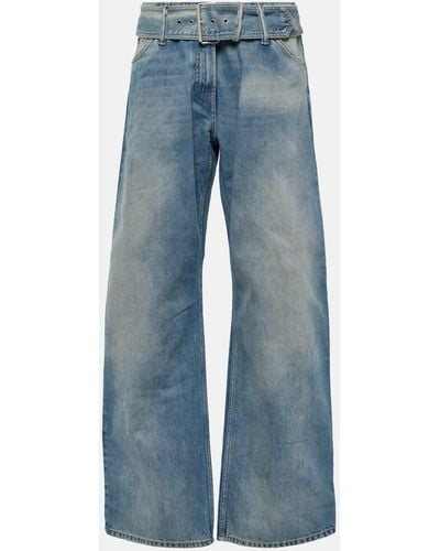 Acne Studios Belted Low-rise Wide-leg Jeans - Blue