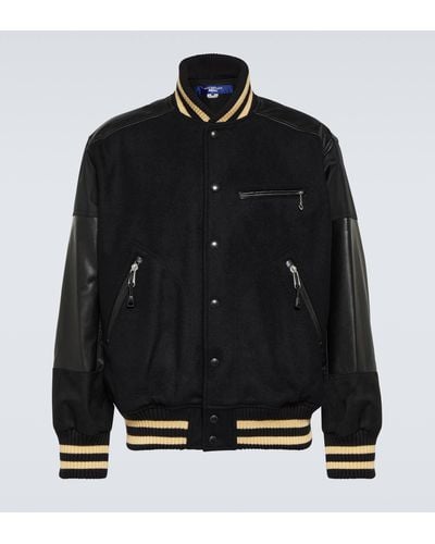 Junya Watanabe Wool-blend Varsity Jacket - Black