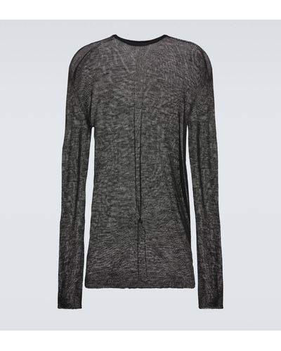 Rick Owens Wool Sweatshirt - Grey