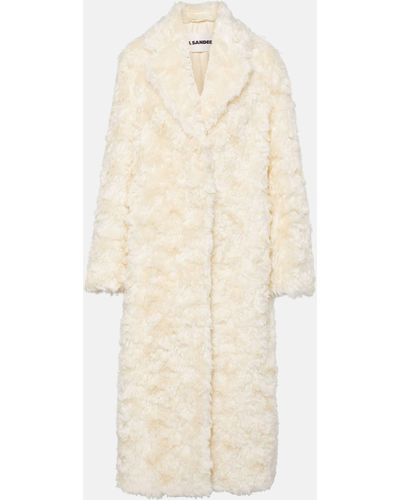 Jil Sander Faux Fur Coat - Natural