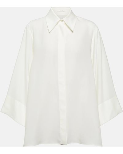 The Row Malvina Silk Shirt - White