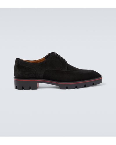 Christian Louboutin Davisol Suede Derby Shoes - Black