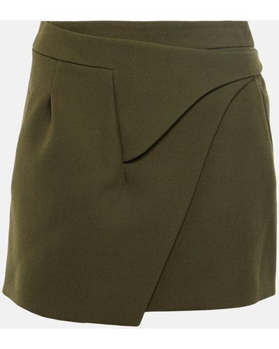 Wardrobe NYC Wool Wrap Miniskirt - Green