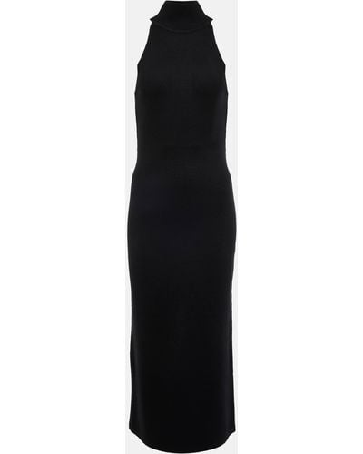 Totême Turtleneck Wool-blend Midi Dress - Black