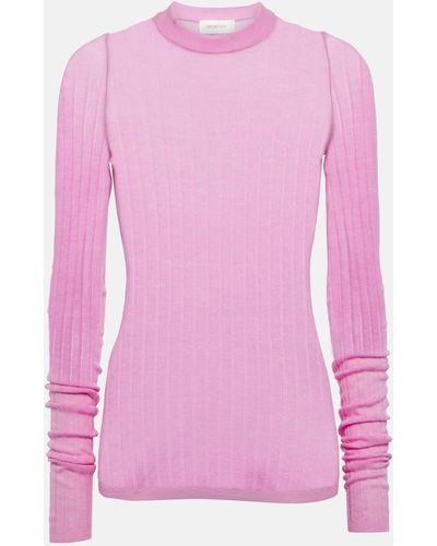Sportmax Bratto Rib-knit Wool Sweater - Pink