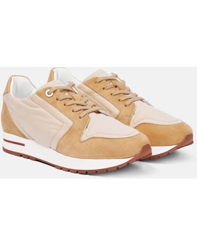 Loro Piana My Wind Leather Sneakers - Natural