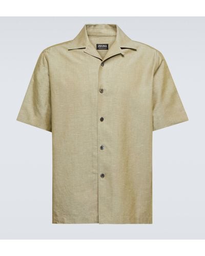 Zegna Cotton-blend Shirt - Natural