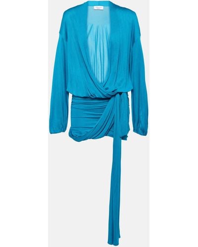 Blumarine Draped Minidress - Blue