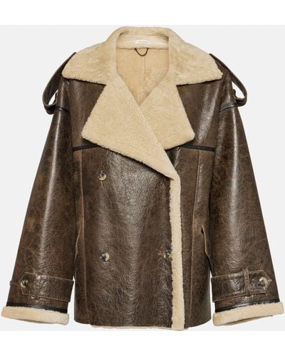 The Mannei Jordan Shearling-lined Leather Coat - Brown