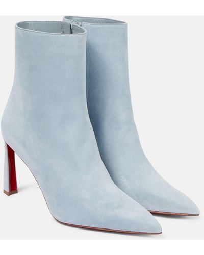 Christian Louboutin Condora 100 Suede Ankle Boots - Blue