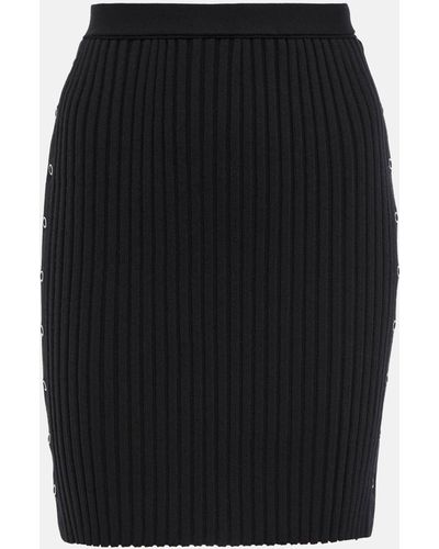 Wolford Ribbed-knit Wool And Cotton Miniskirt - Black