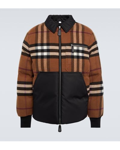 Burberry exaggerated Check Down Jacket - Black