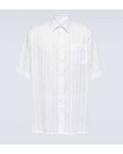 Givenchy Striped Cotton Voile Bowling Shirt - White