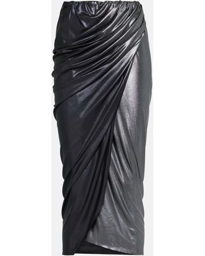 Rick Owens Lilies Draped Jersey Midi Skirt - Grey