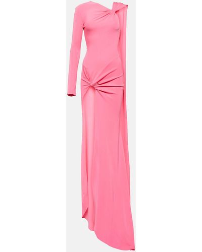 David Koma Asymmetric Draped Gown - Pink
