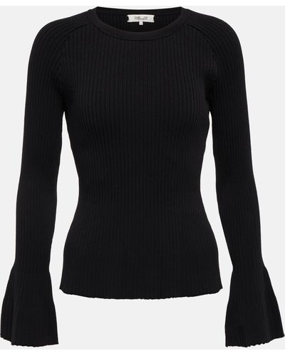 Diane von Furstenberg Talley Ribbed-knit Sweater - Black