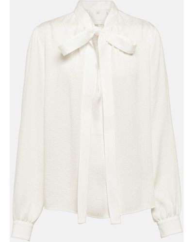 Givenchy 4g Jacquard Silk Blouse - White