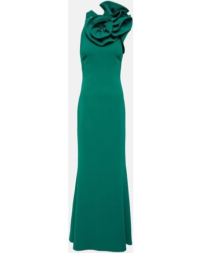Elie Saab Ruffled Gown - Green