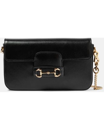 Gucci Horsebit 1955 Leather Clutch - Black