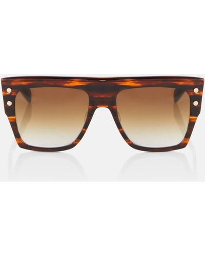 Balmain Bi Flat-top Sunglasses - Brown