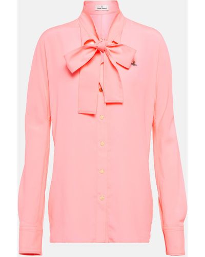 Vivienne Westwood Tie-neck Crepe Blouse - Pink