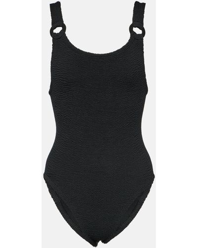 Hunza G Domino Embellished Swimsuit - Black