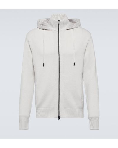Herno Cashmere Zip-up Sweater - White