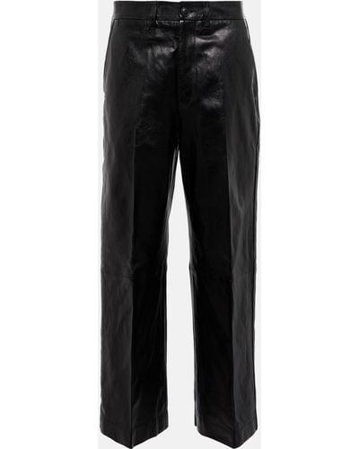 Polo Ralph Lauren Cropped Leather Pants - Black