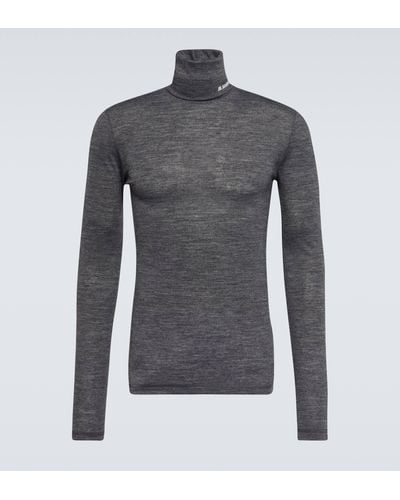 Jil Sander Logo Turtleneck Sweater - Grey