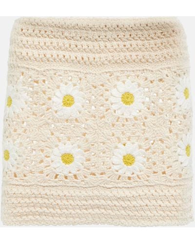 Alanui Daisy Crocheted Miniskirt - Natural
