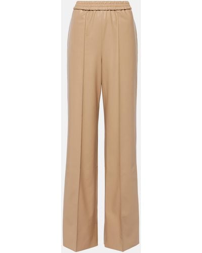 Wolford High-rise Faux Leather Wide-leg Pants - Natural